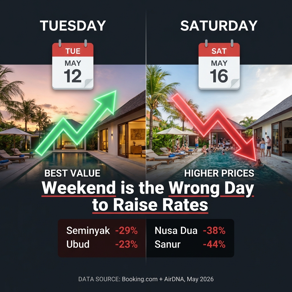 Why Ubud, Seminyak, Nusa Dua and Sanur Hotels Are Cheaper on Saturdays Than Tuesdays